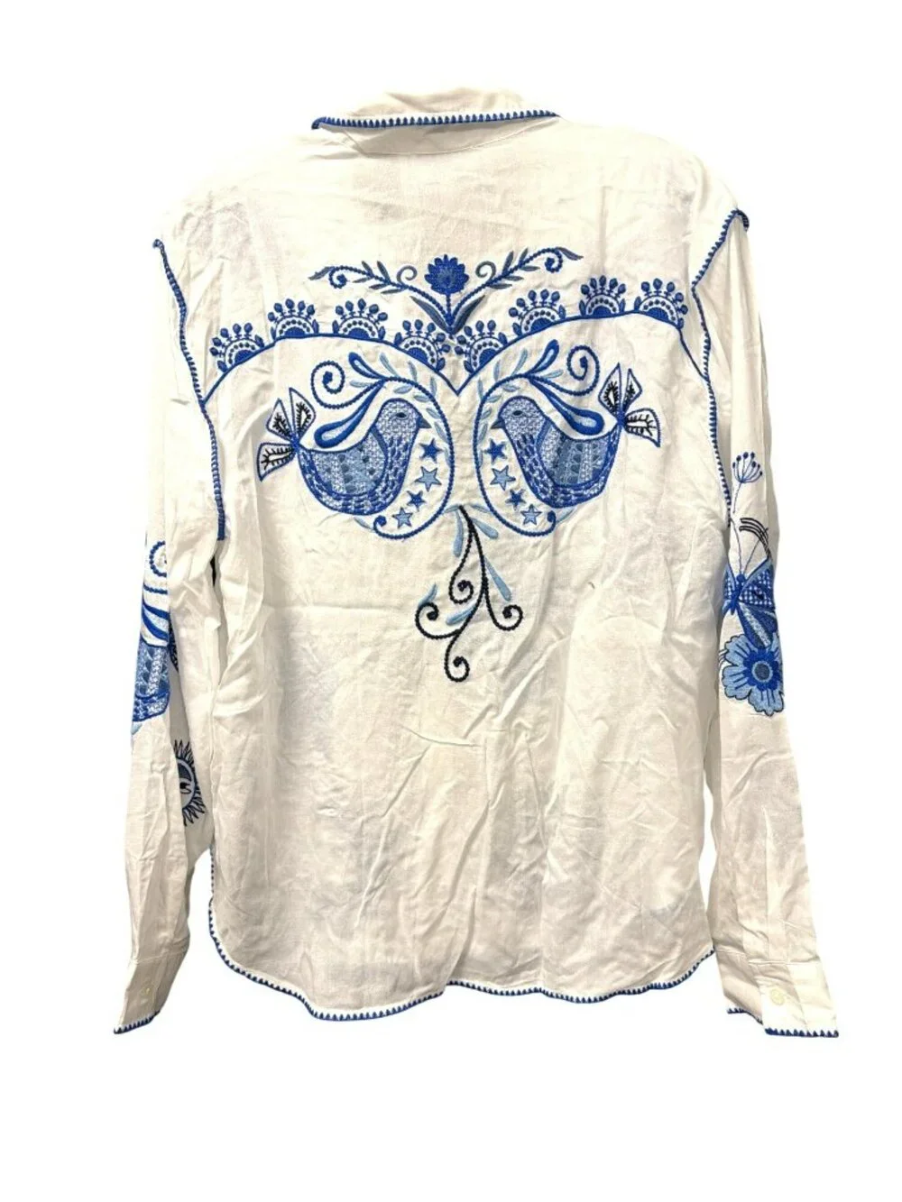 Johnny Was Embroidered Button-Up Shirt Long Sleeve Small NWT - Picture 6 of 6